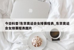 今日科普!东京奥运会女排赛程表_东京奥运会女排赛程表图片