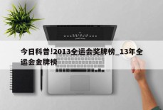 今日科普!2013全运会奖牌榜_13年全运会金牌榜