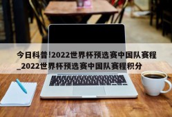 今日科普!2022世界杯预选赛中国队赛程_2022世界杯预选赛中国队赛程积分