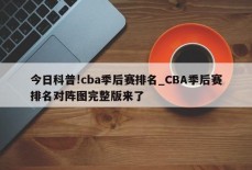 今日科普!cba季后赛排名_CBA季后赛排名对阵图完整版来了