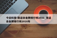 今日科普!奥运会金牌排行榜2021_奥运会金牌排行榜2016年