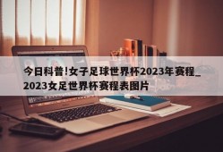 今日科普!女子足球世界杯2023年赛程_2023女足世界杯赛程表图片