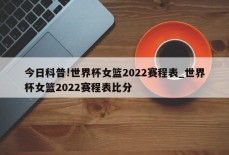 今日科普!世界杯女篮2022赛程表_世界杯女篮2022赛程表比分