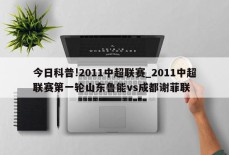 今日科普!2011中超联赛_2011中超联赛第一轮山东鲁能vs成都谢菲联