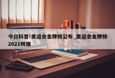 今日科普!奥运会金牌榜公布_奥运会金牌榜2021明细