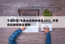 今日科普!冬奥会奖牌榜排名2022_冬奥会奖牌榜排名规则