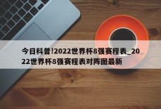 今日科普!2022世界杯8强赛程表_2022世界杯8强赛程表对阵图最新