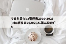 今日科普!cba赛程表2020-2021_cba赛程表20202021第二阶段广东