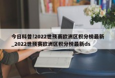 今日科普!2022世预赛欧洲区积分榜最新_2022世预赛欧洲区积分榜最新ds