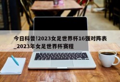 今日科普!2023女足世界杯16强对阵表_2023年女足世界杯赛程