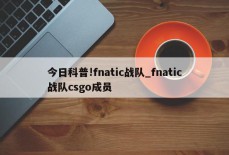 今日科普!fnatic战队_fnatic战队csgo成员