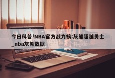 今日科普!NBA官方战力榜:灰熊超越勇士_nba灰熊数据