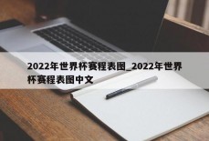 2022年世界杯赛程表图_2022年世界杯赛程表图中文