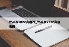 世乒赛2022赛程表_世乒赛2022赛程表图