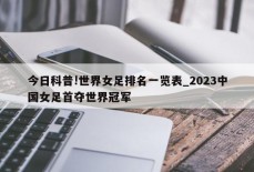 今日科普!世界女足排名一览表_2023中国女足首夺世界冠军