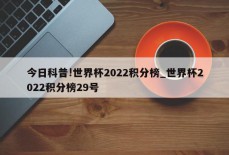 今日科普!世界杯2022积分榜_世界杯2022积分榜29号