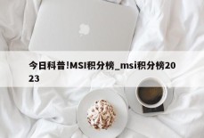 今日科普!MSI积分榜_msi积分榜2023