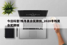 今日科普!残冬奥会奖牌榜_2020冬残奥会奖牌榜