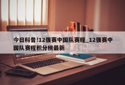 今日科普!12强赛中国队赛程_12强赛中国队赛程积分榜最新