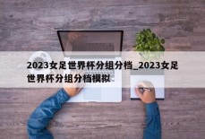 2023女足世界杯分组分档_2023女足世界杯分组分档模拟