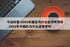 今日科普!2002年国足为什么能进世界杯_2002年中国队为什么进世界杯